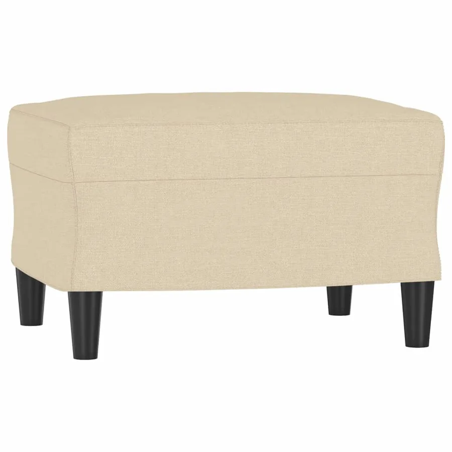 Fauteuil avec repose-pied Crème 60 cm Tissu - 5
