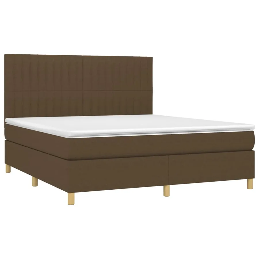 Sommier à lattes de lit avec matelas Marron foncé 180x200 cm - 3
