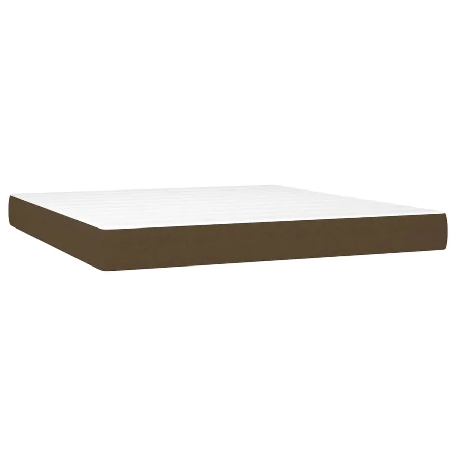 Sommier à lattes de lit avec matelas Marron foncé 180x200 cm - 5