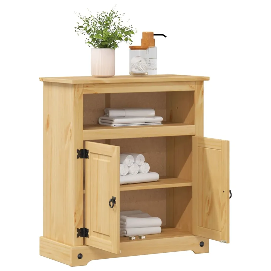 Armoire de salle de bain Corona 70x33x80 cm bois de pin massif - 3