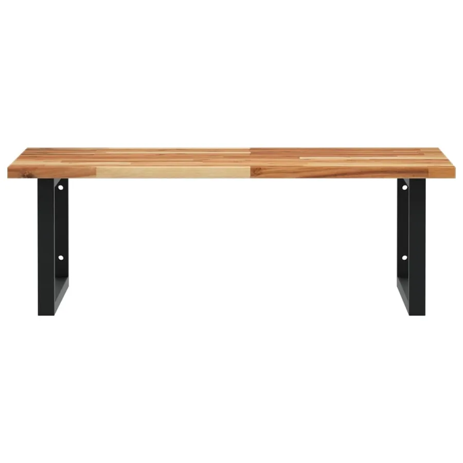 Étagère de vasque murale acier et bois massif d'acacia - 4
