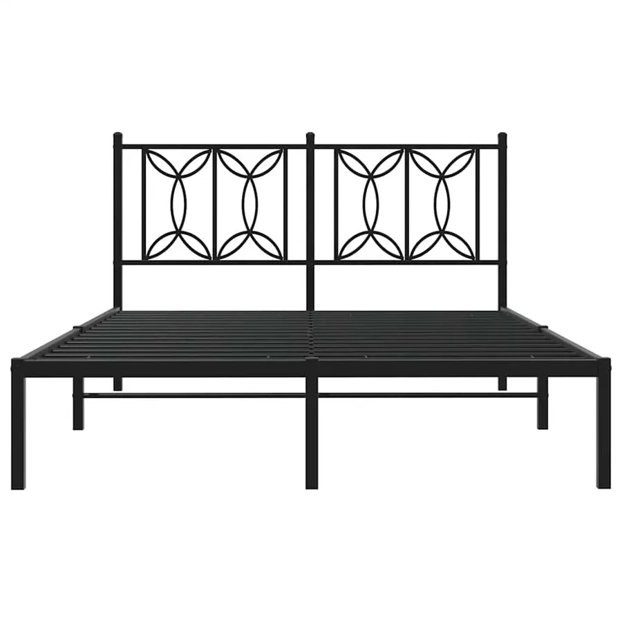 Cadre de lit métal sans matelas avec tête de lit noir 140x190cm - 4