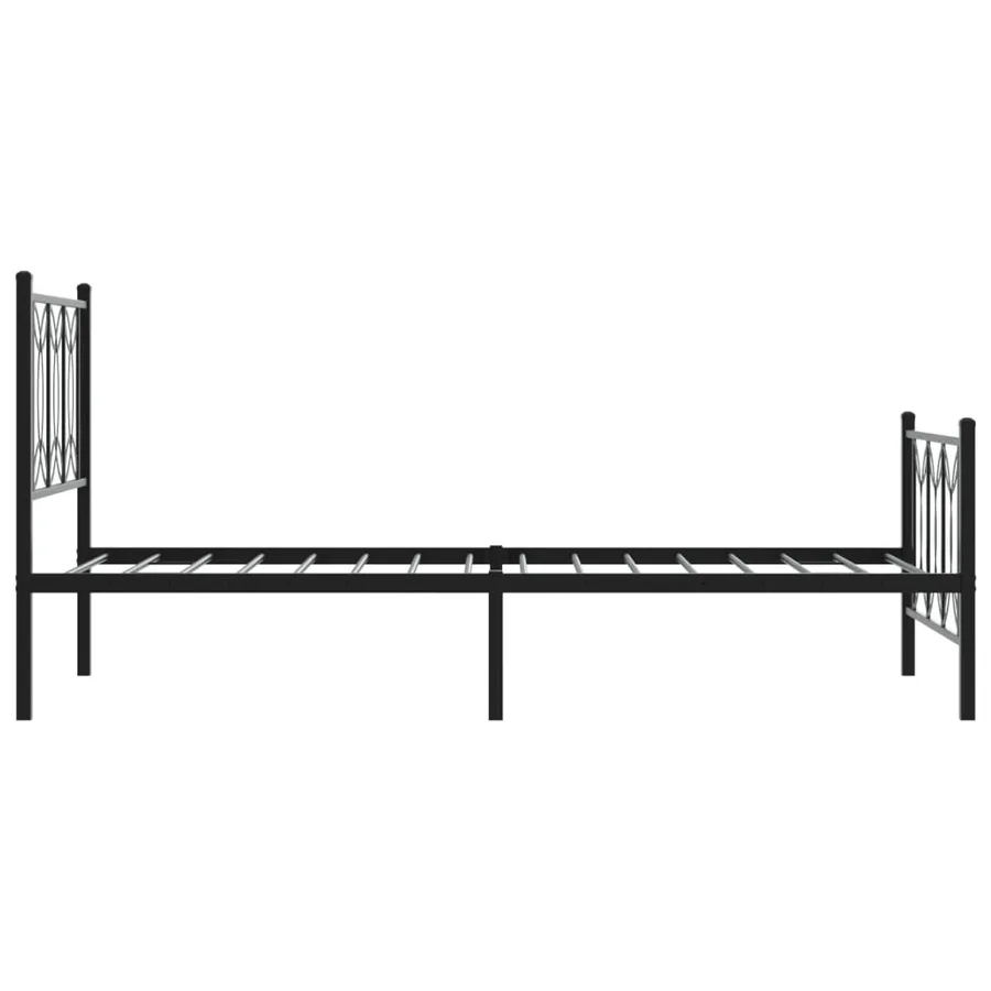 Cadre de lit métal sans matelas avec pied de lit noir 80x200 cm - 5