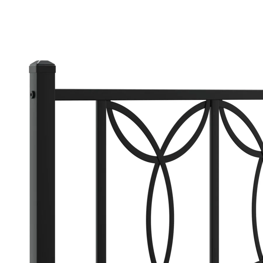 Cadre de lit métal sans matelas avec pied de lit noir 80x200 cm - 7