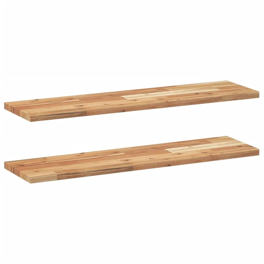 Étagères flottantes 2 pcs 80x20x2 cm acacia massif à l'huile - 2