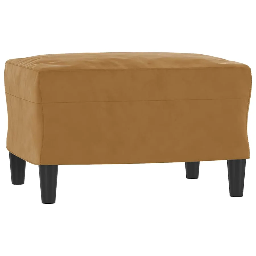 Ensemble de canapés 3 pcs avec coussins marron velours - 7
