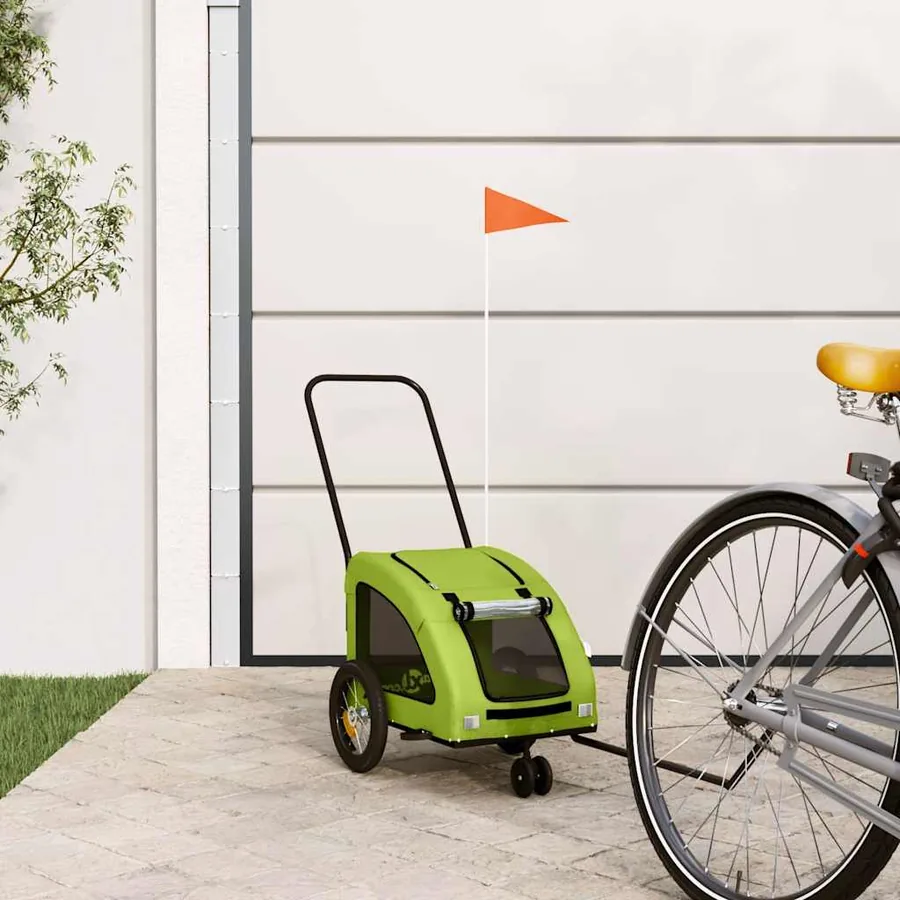Remorque de vélo pour animaux de compagnie vert
