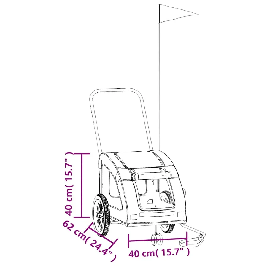 Remorque de vélo pour animaux de compagnie vert - 13