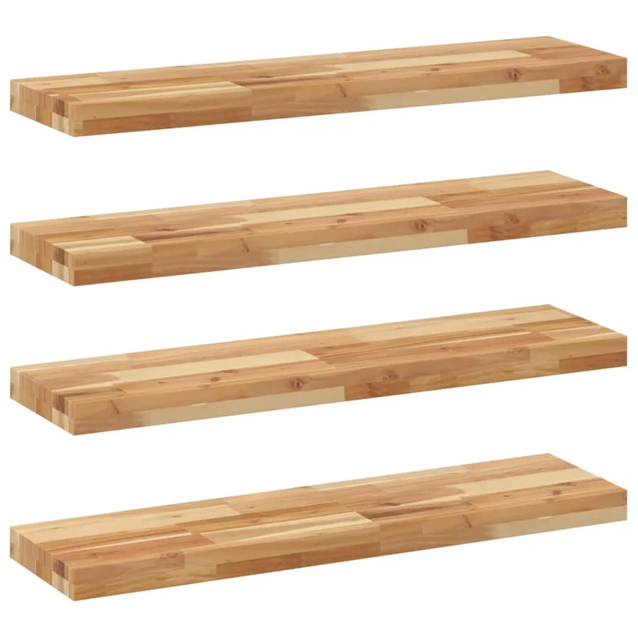 Étagères flottantes 4 pcs 80x20x4 cm acacia massif à l'huile - 2