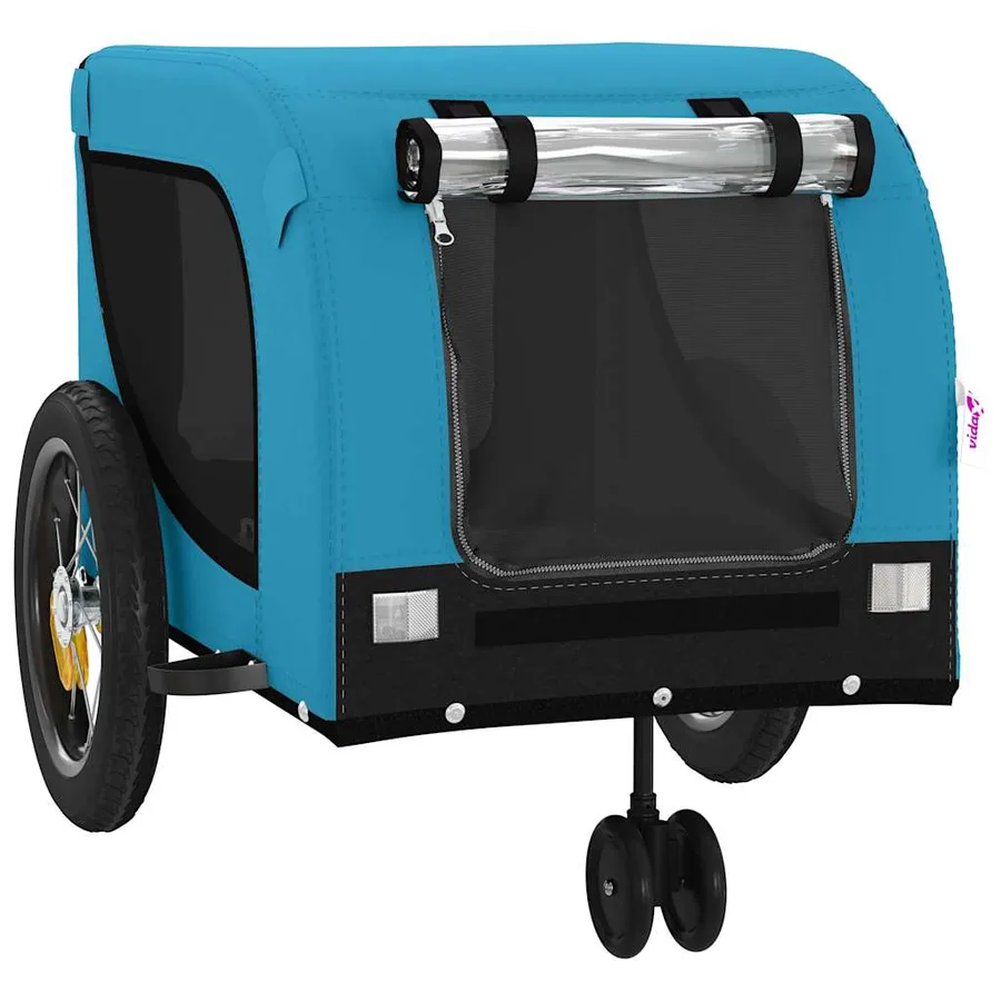 Remorque de vélo pour animaux de compagnie bleu et noir - 4