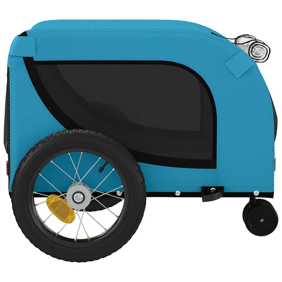 Remorque de vélo pour animaux de compagnie bleu et noir - 6