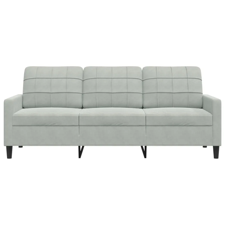 Canapé à 3 places Gris clair 180 cm Velours - 4