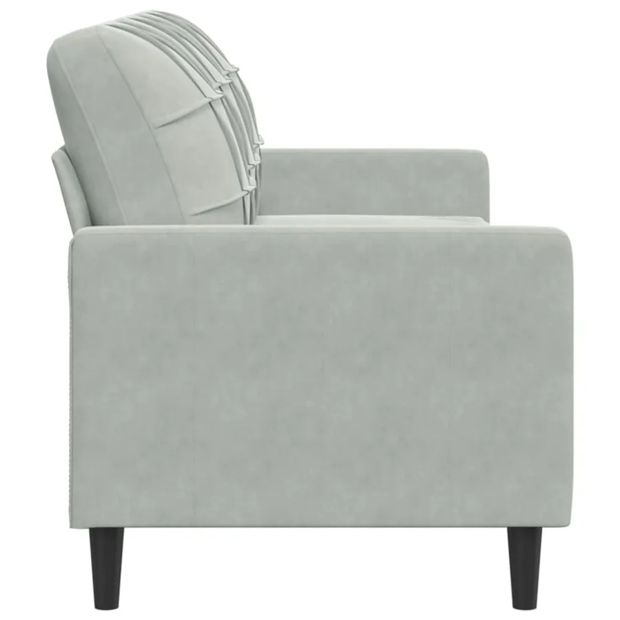 Canapé à 3 places Gris clair 180 cm Velours - 5