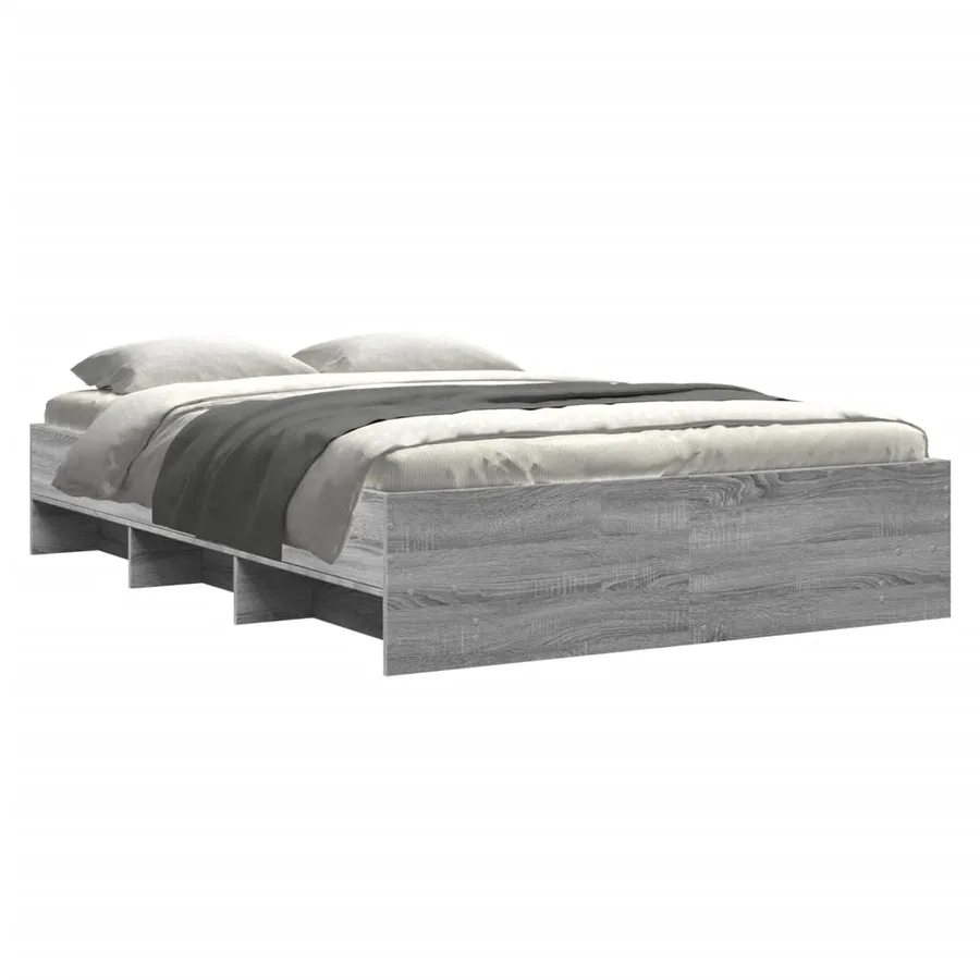 Cadre de lit sans matelas sonoma gris 120x200cm bois ingénierie - 3