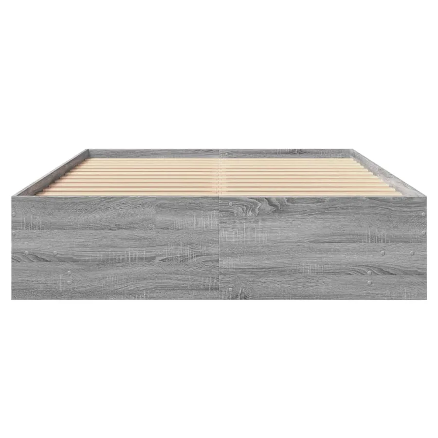Cadre de lit sans matelas sonoma gris 120x200cm bois ingénierie - 5