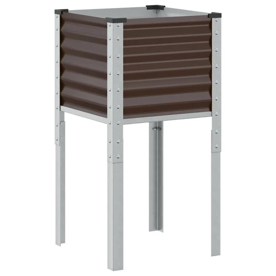 Jardinière Marron 45x45x88 cm Acier - 6