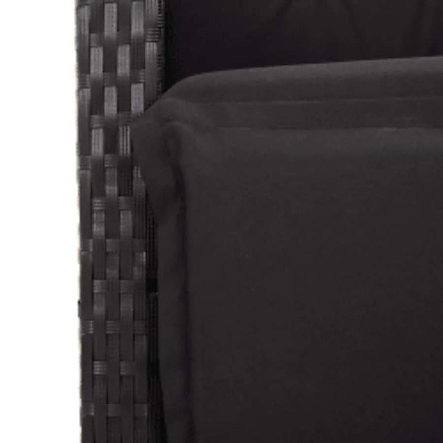 Ensemble à manger de jardin coussins 7pcs Noir Résine tressée - 8