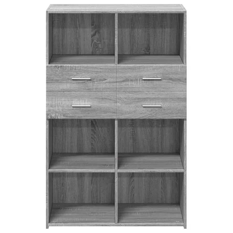 Buffet haut sonoma gris 80x42,5x124 cm bois d'ingénierie - 4