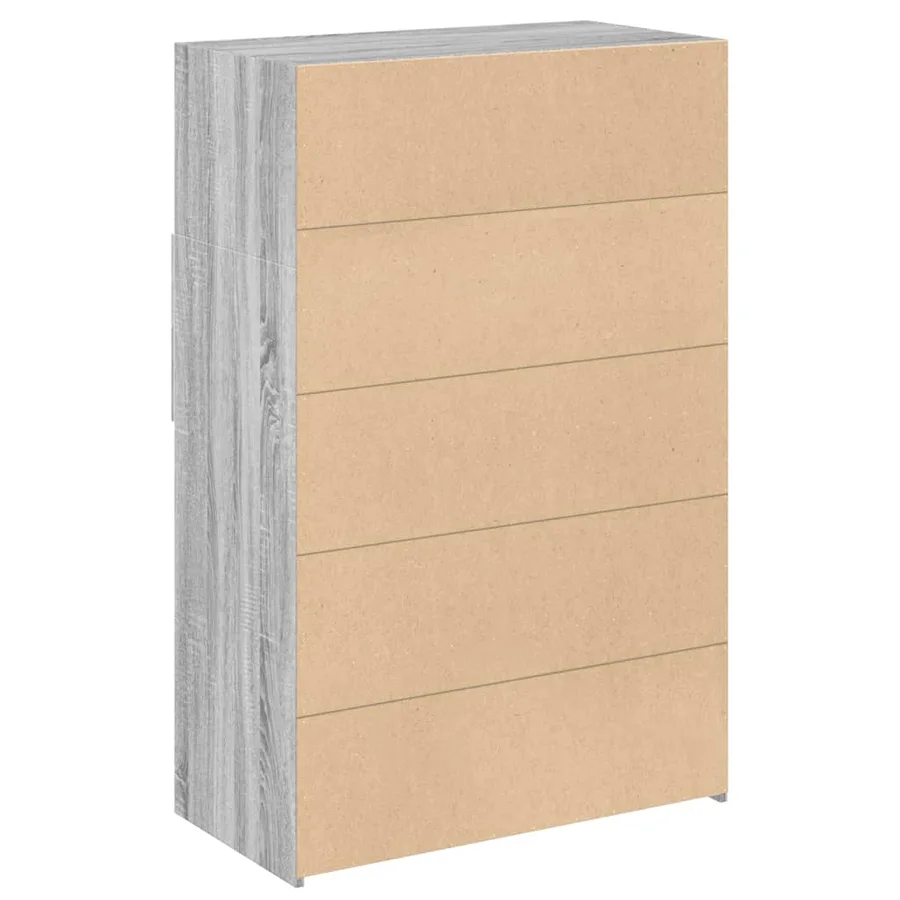 Buffet haut sonoma gris 80x42,5x124 cm bois d'ingénierie - 6