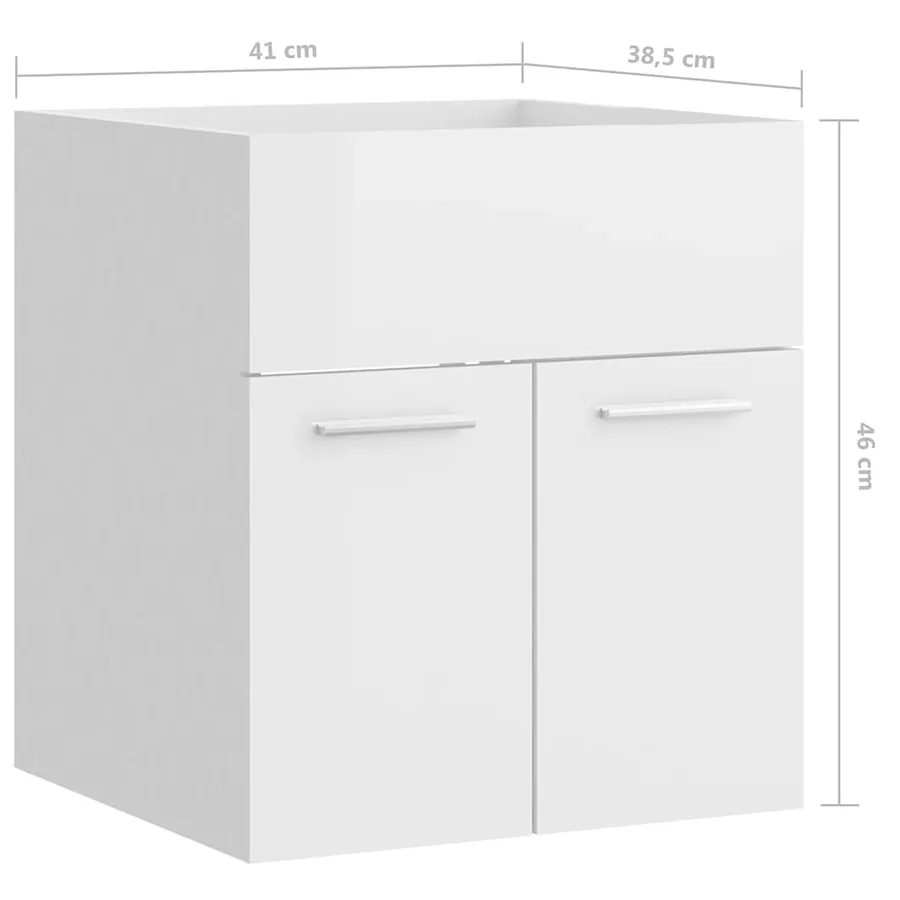 Ensemble de meubles de salle de bain Blanc brillant Aggloméré - 17