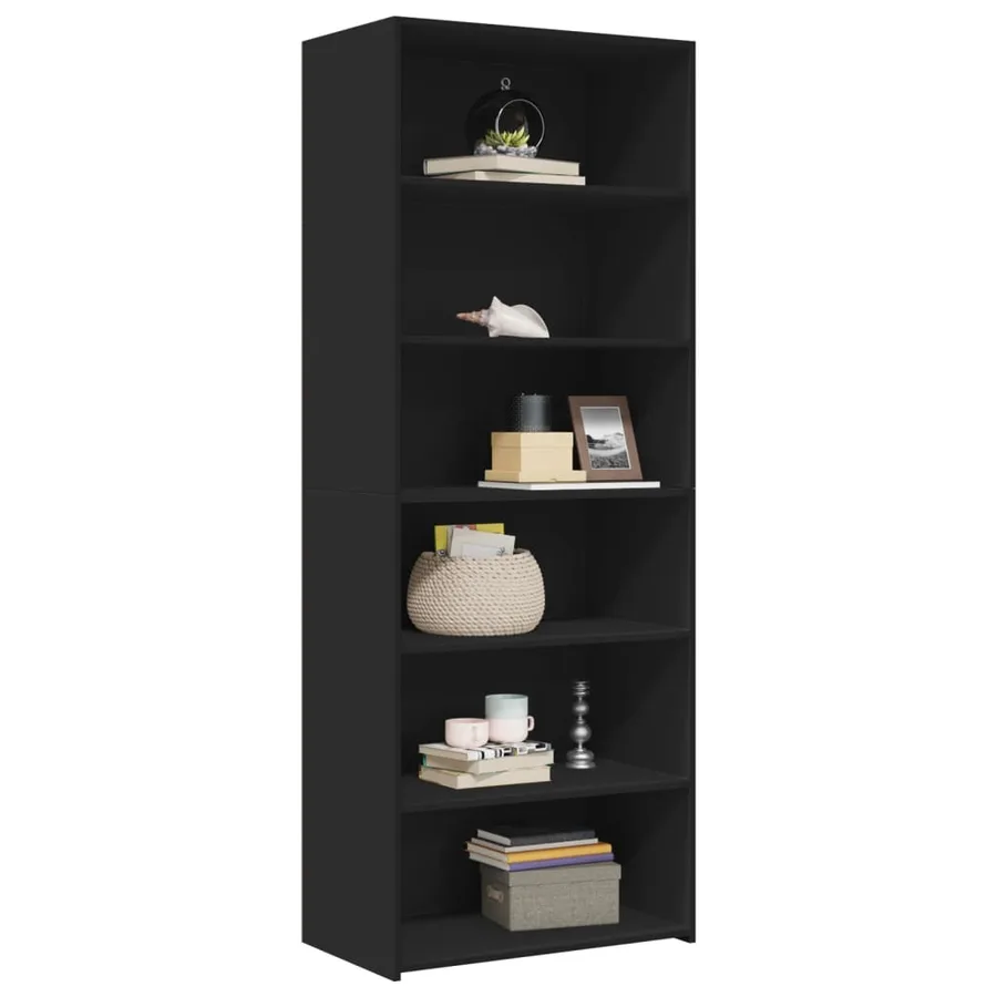Buffet haut noir 70x41x185 cm bois d'ingénierie - 3