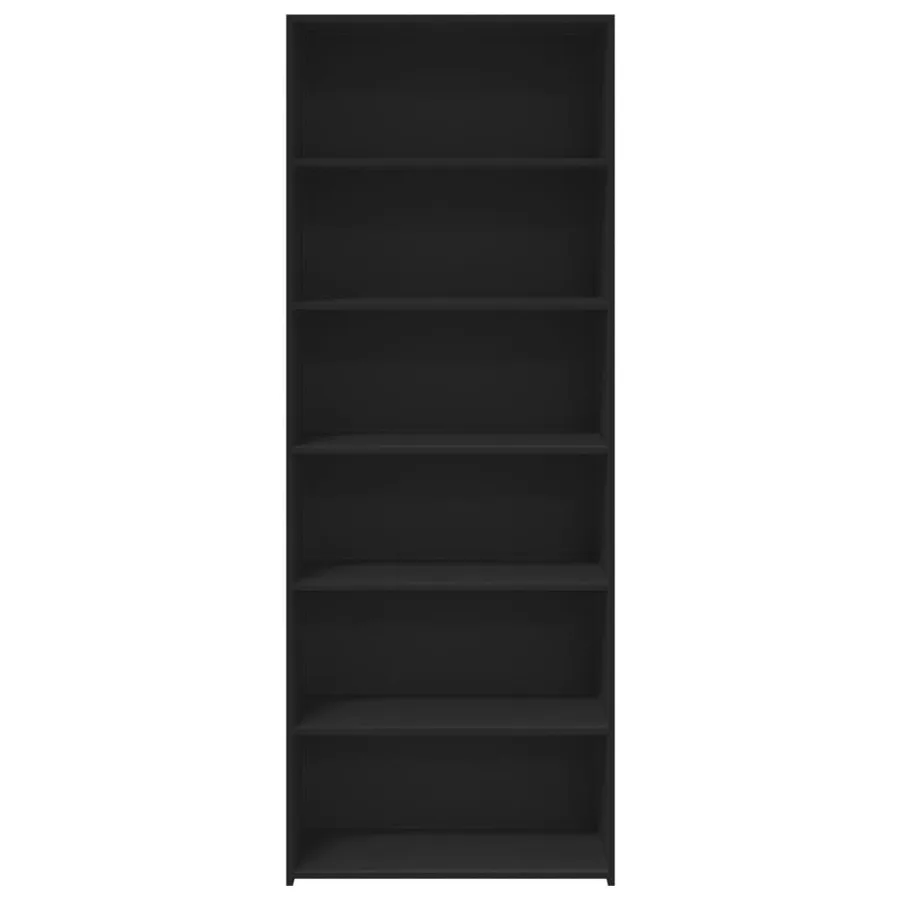 Buffet haut noir 70x41x185 cm bois d'ingénierie - 4