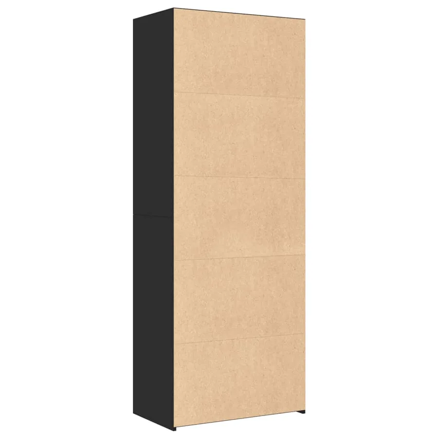Buffet haut noir 70x41x185 cm bois d'ingénierie - 6