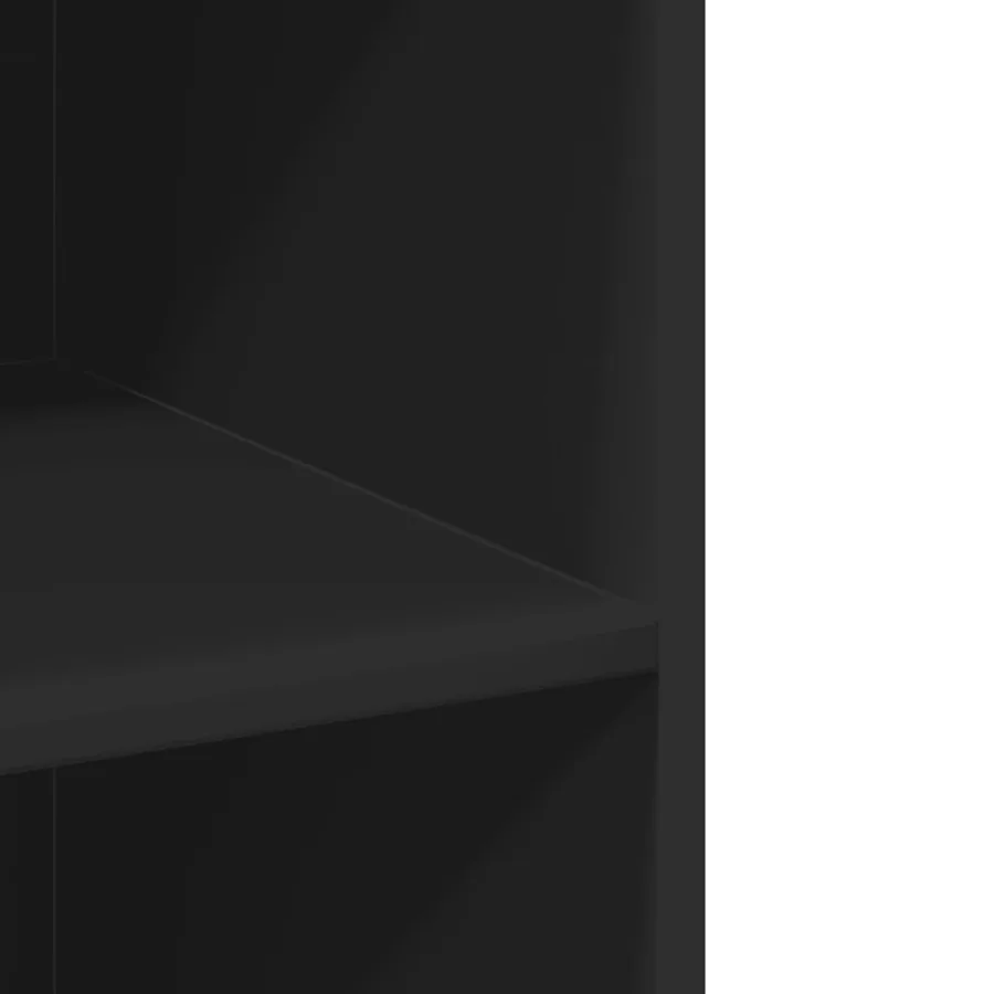 Buffet haut noir 70x41x185 cm bois d'ingénierie - 7