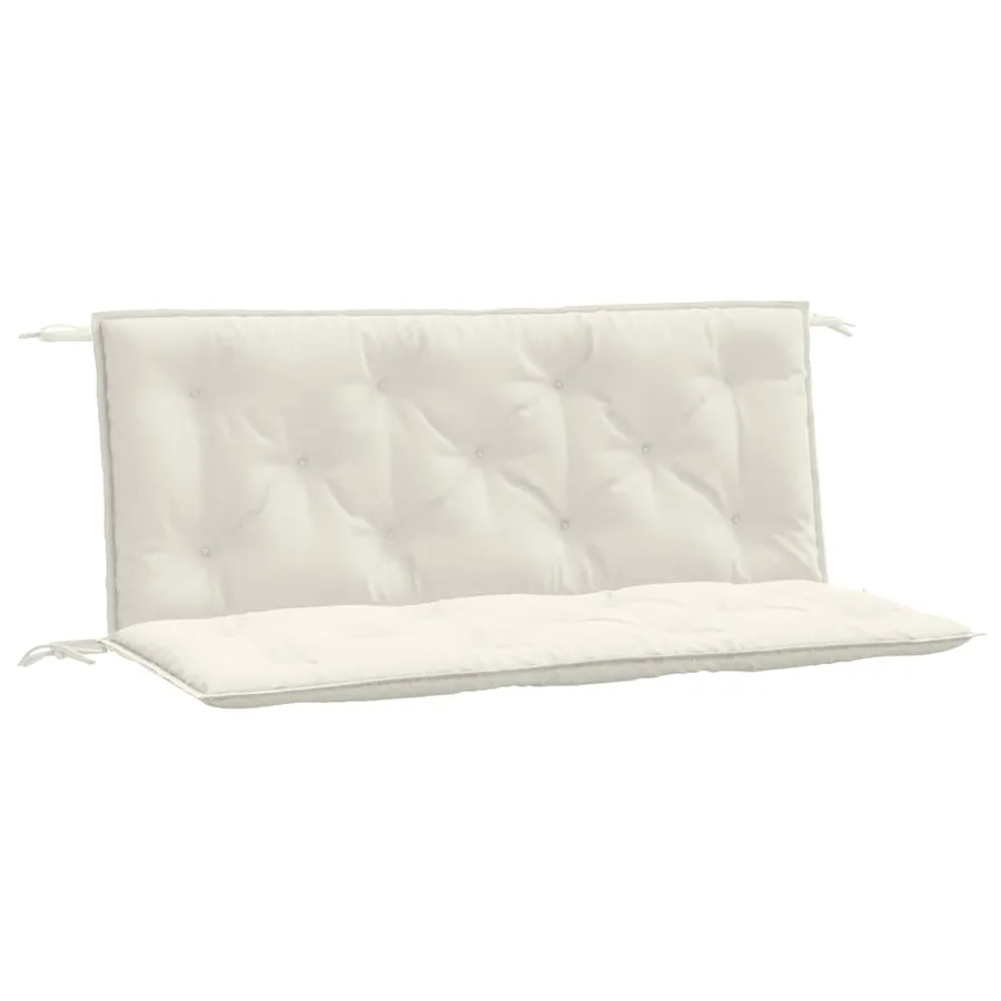 Coussins de banc de jardin lot de 2 crème mélangé tissu - 2