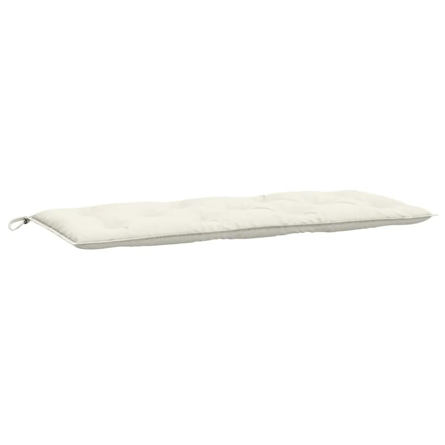 Coussins de banc de jardin lot de 2 crème mélangé tissu - 5