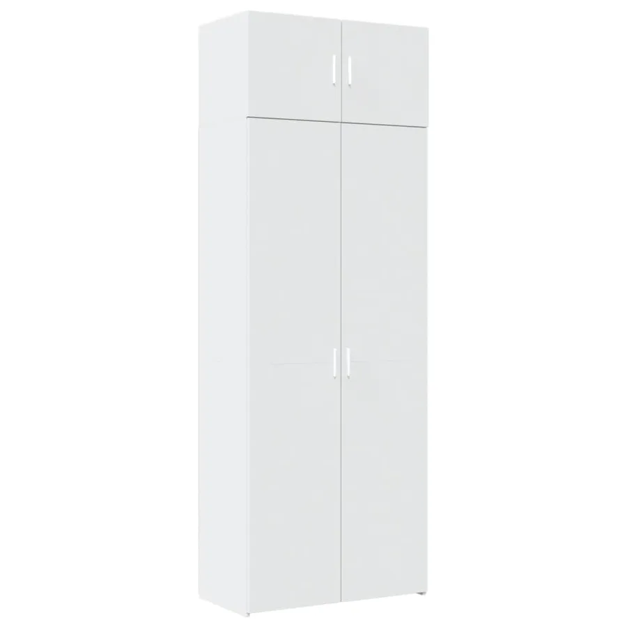 Armoire de rangement blanc 80x42,5x225 cm bois d'ingénierie - 2