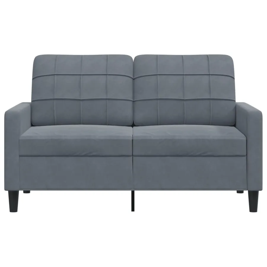Canapé à 2 places Gris foncé 120 cm Velours - 4
