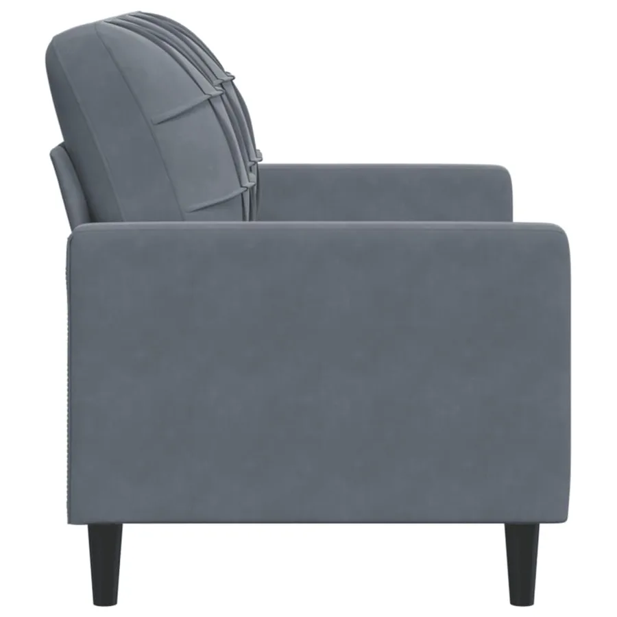 Canapé à 2 places Gris foncé 120 cm Velours - 5