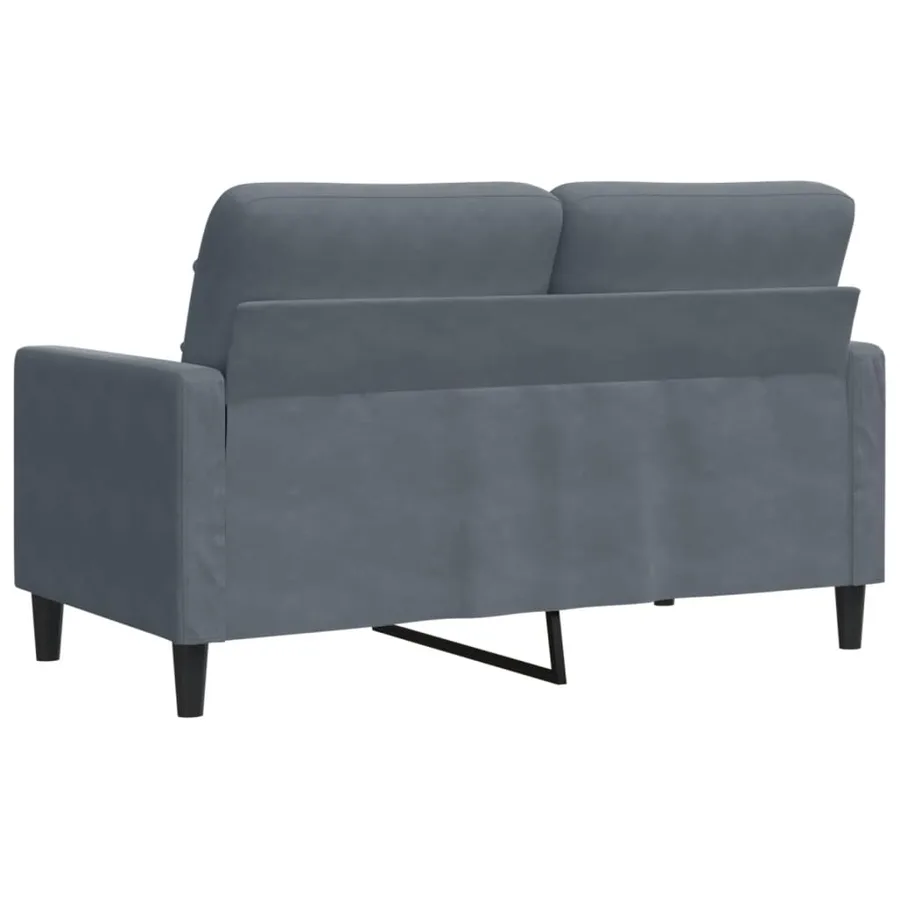 Canapé à 2 places Gris foncé 120 cm Velours - 6