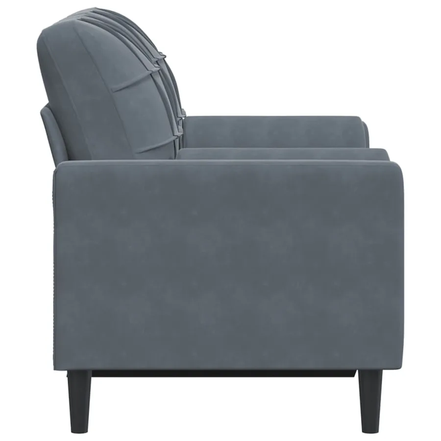 Canapé 2 places avec oreillers gris foncé 120 cm velours - 4