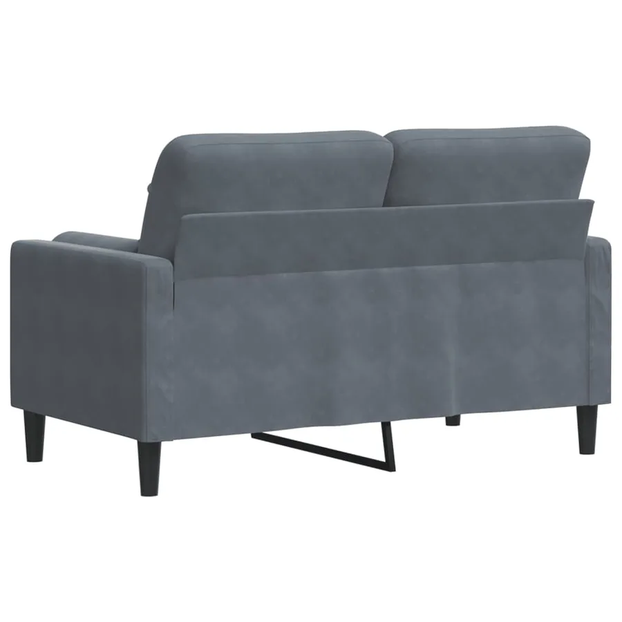 Canapé 2 places avec oreillers gris foncé 120 cm velours - 5