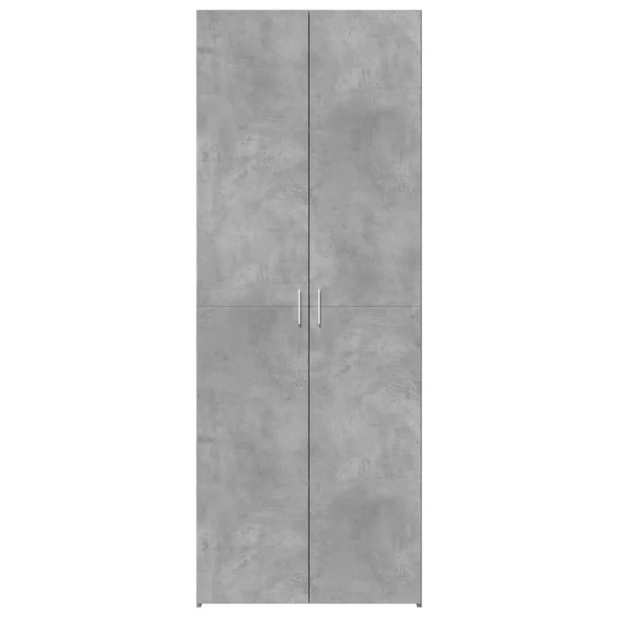 Buffet haut gris béton 70x42,5x185 cm bois d'ingénierie - 3
