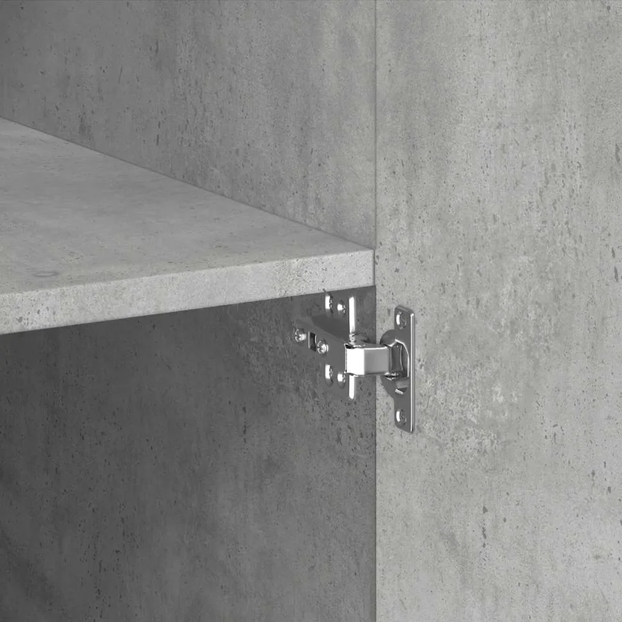 Buffet haut gris béton 70x42,5x185 cm bois d'ingénierie - 6