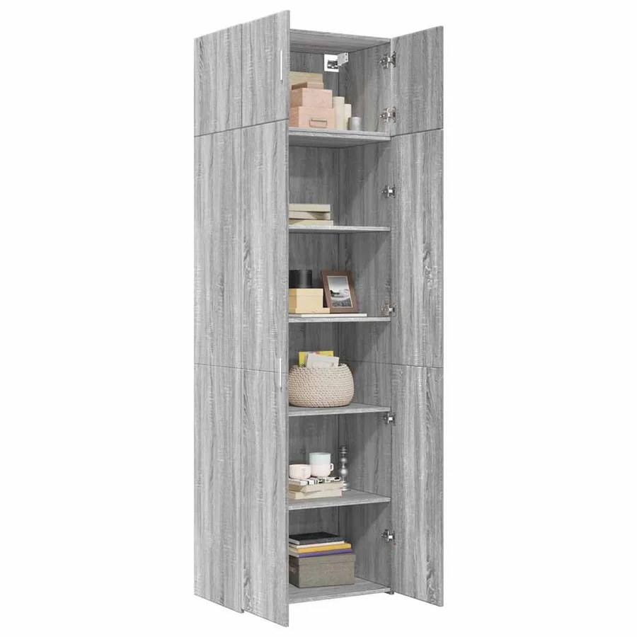 Armoire de rangement sonoma gris 70x42,5x225 cm - 3