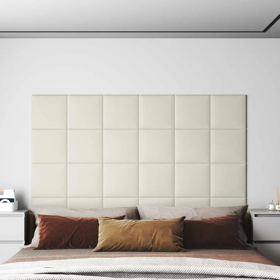 Tête de lit murale 12 pcs Crème Velours