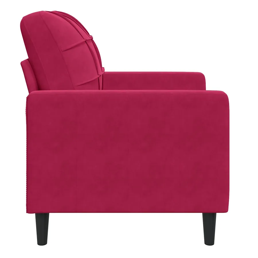 Fauteuil Rouge bordeaux 60 cm Velours - 5