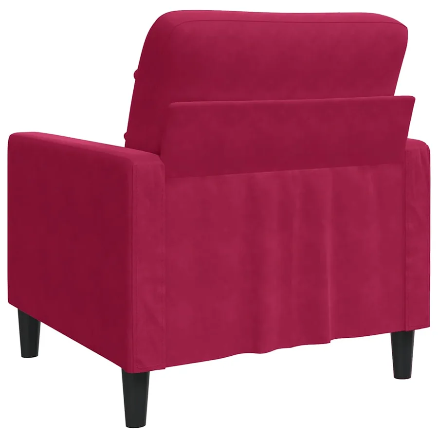 Fauteuil Rouge bordeaux 60 cm Velours - 6