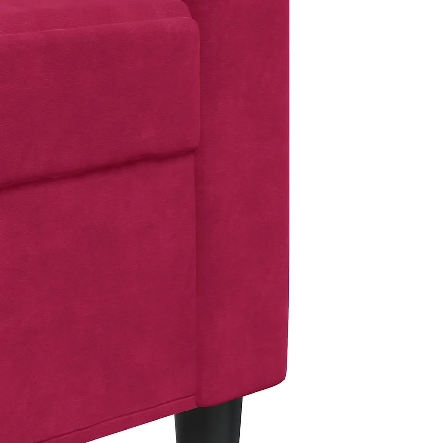 Fauteuil Rouge bordeaux 60 cm Velours - 7