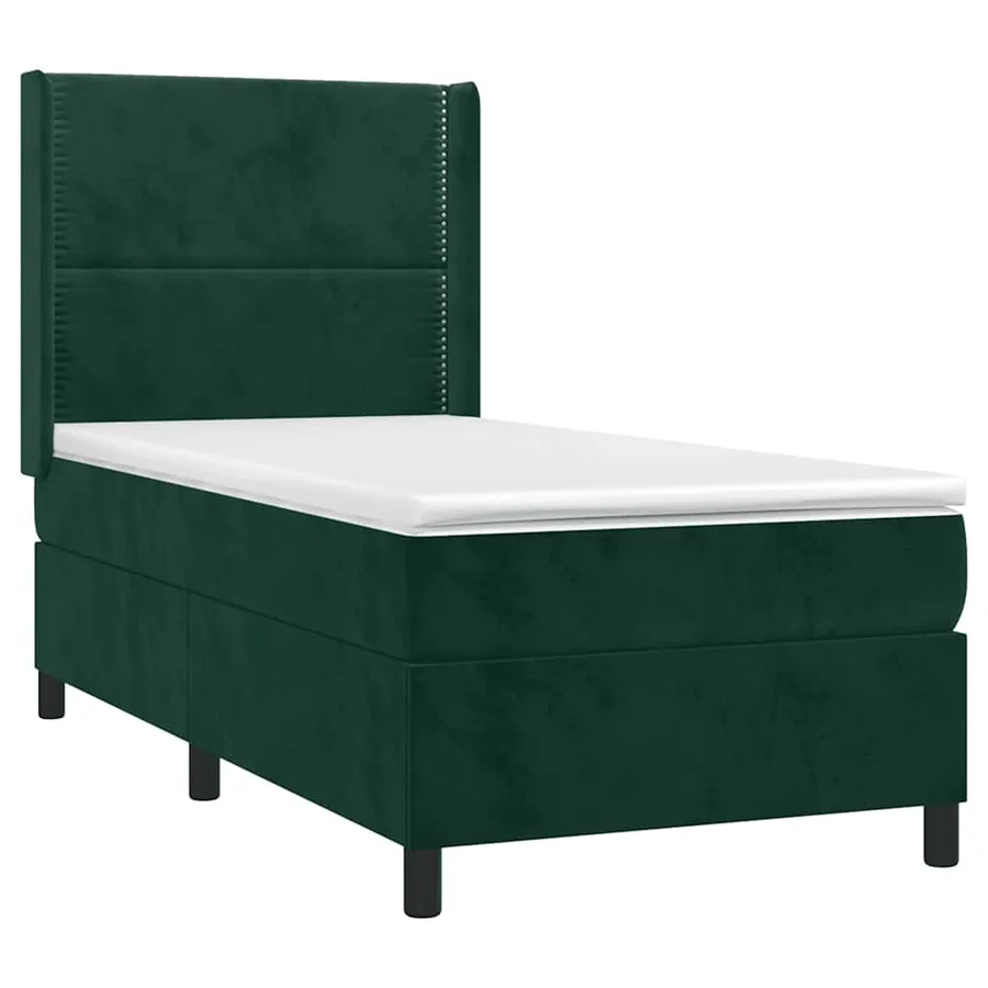 Sommier à lattes de lit avec matelas Vert foncé 90x190 cm - 3