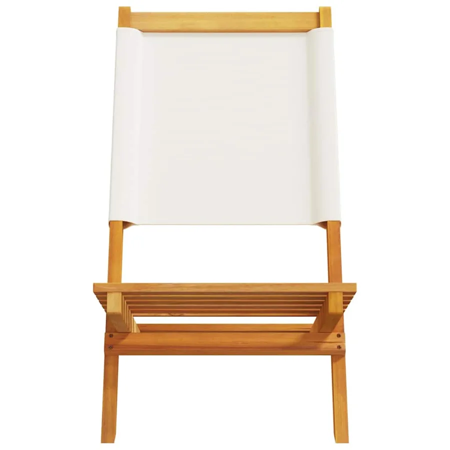 Chaises de jardin pliantes lot de 6 tissu et bois massif - 5