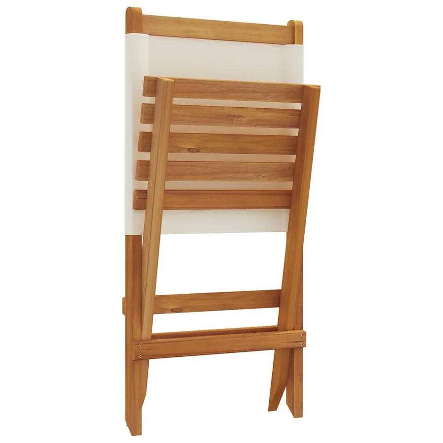 Chaises de jardin pliantes lot de 6 tissu et bois massif - 8