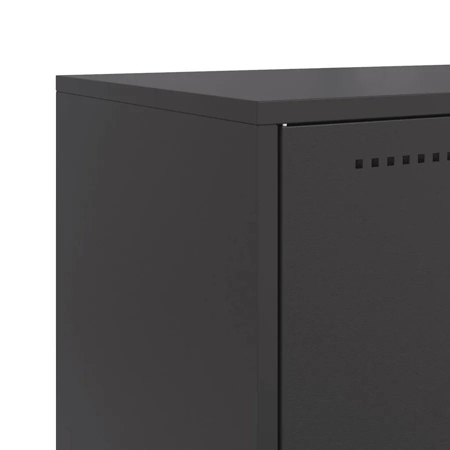 Buffet noir 68,5x38,5x107 cm acier - 10