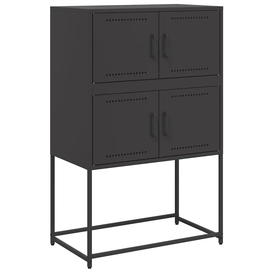 Buffet noir 68,5x38,5x107 cm acier - 2