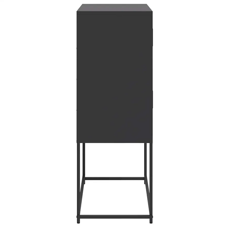 Buffet noir 68,5x38,5x107 cm acier - 7