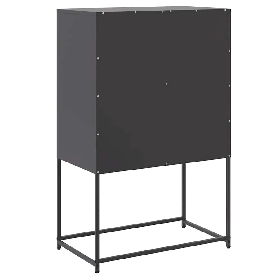 Buffet noir 68,5x38,5x107 cm acier - 8